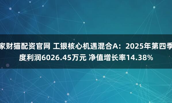 家财猫配资官网 工银核心机遇混合A：2025年第四季度利润6026.45万元 净值增长率14.38%